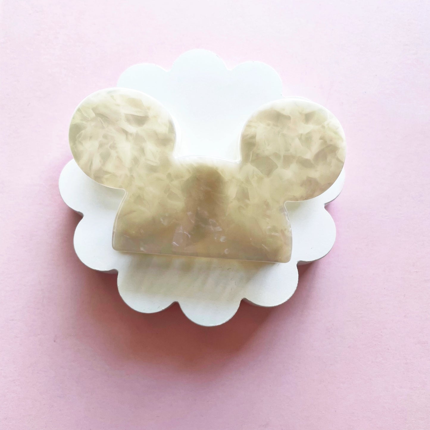 Marble Mouse Ears Claw Clip