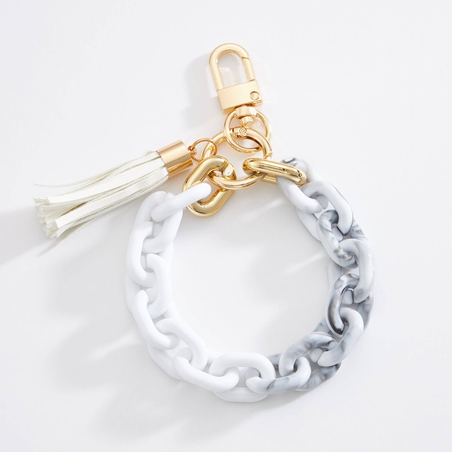 Two Tone Marble Resin Chain Keychains